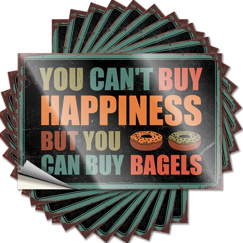 You Can't Buy Happiness But You Can Buy Bagels Tattoos Backyard Accessories Self Adhesive | Tiny Bumper Vinyl Sticker Pack for Darts(12X18CM)