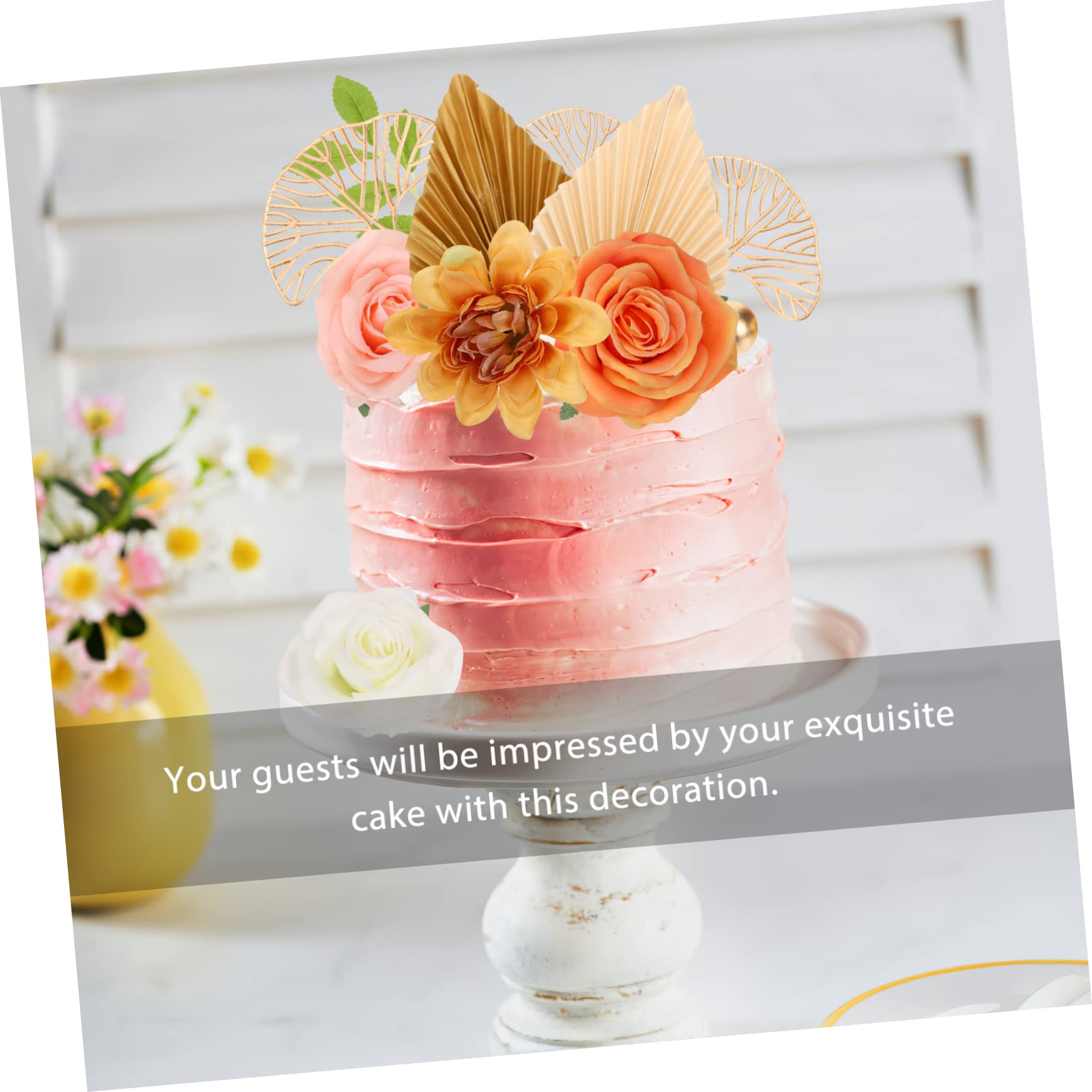 Ciieeo 5 Set Decorazione della Torta Shower Fondente Decorazioni Matrimonio addobbi Matrimonio Arredamento Bohémien Ornamento Ornamenti per Torte Bohémien Trucco Foglia Dolce
