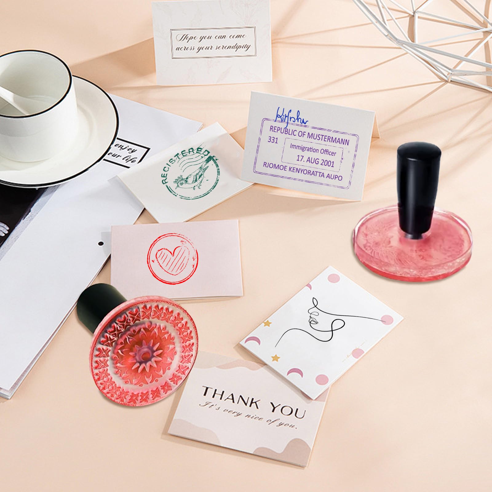 Xstzr Circle Personalized Acrylic Stamp With Photo And Name – Custom Stamps For Diy Projects And Crafts, Available In Various Shapes And Sizes (Circle)