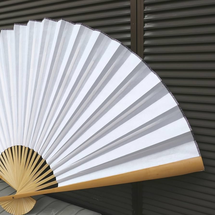 Amazon.co.jp: 飾り扇子 ビッグ 90cm 白扇子 大きい ジャンボ 扇子