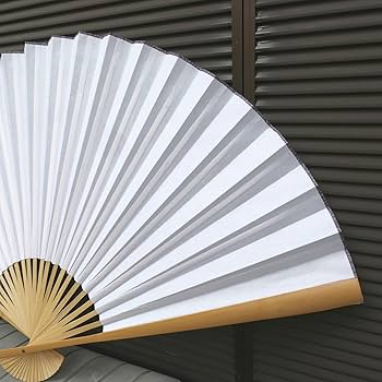 Amazon.co.jp: 飾り扇子 ビッグ 90cm 白扇子 大きい ジャンボ
