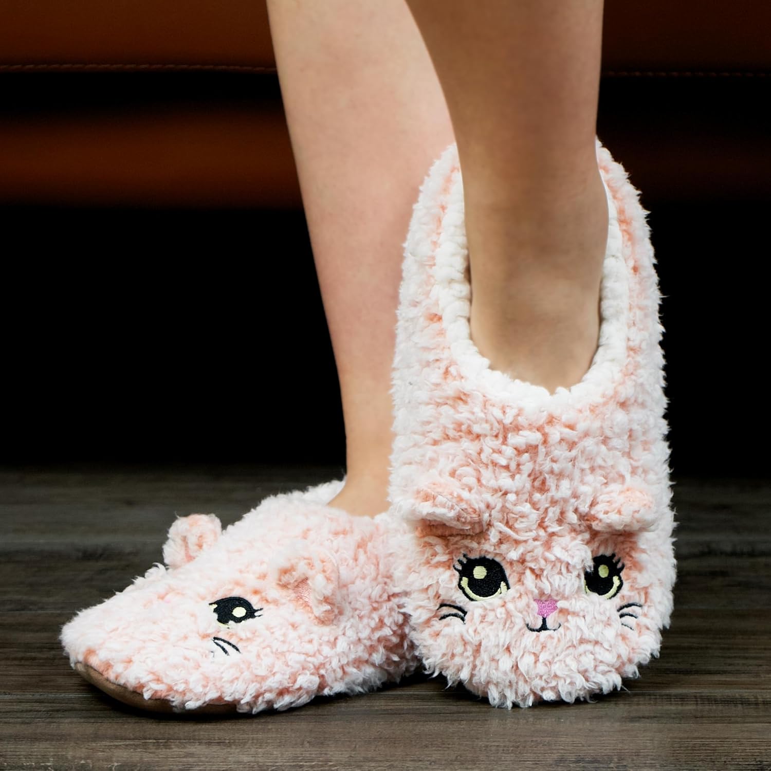 Cozylook Cute Animal Slippers Soft Sole House Slippers Fuzzy Warm Indoor Non Slip Grip Funny Animal Designs - Image 2