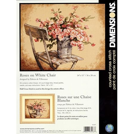 Kit Point De Croix Dimensions - Motif 30x30cm - Fil Pré-trié - Aida Ivoire 14pts
