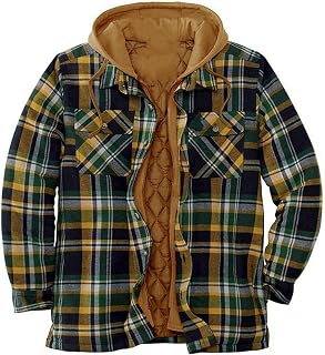 Yokbeer Hooded Jacket, Stylish Checked Jacket with Hood, Softshell Jacket, Windbreaker Jacket, Men's Coat, Functional Jacket, Padded Warm Winter Jacket