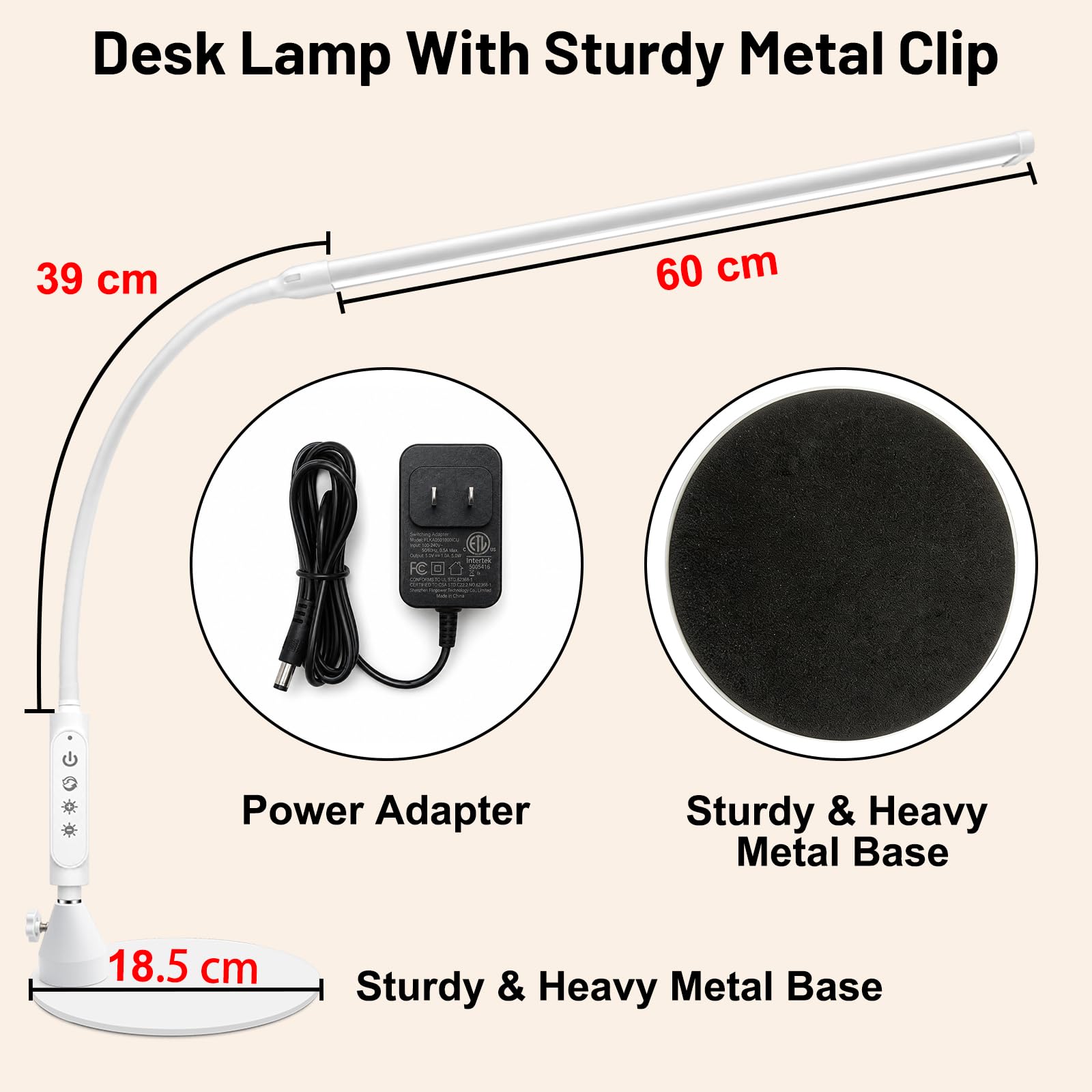 Diesisa Lampada da scrivania a LED, 60 cm, per protesista chiodo