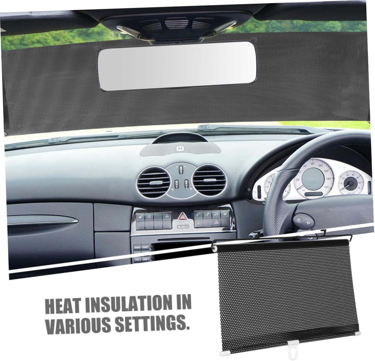 Ciieeo 2pcs Car Window Shade Automatic Retractable Sun Blocking Roller Curtain for Backseat Privacy Uv Easy to Car Models