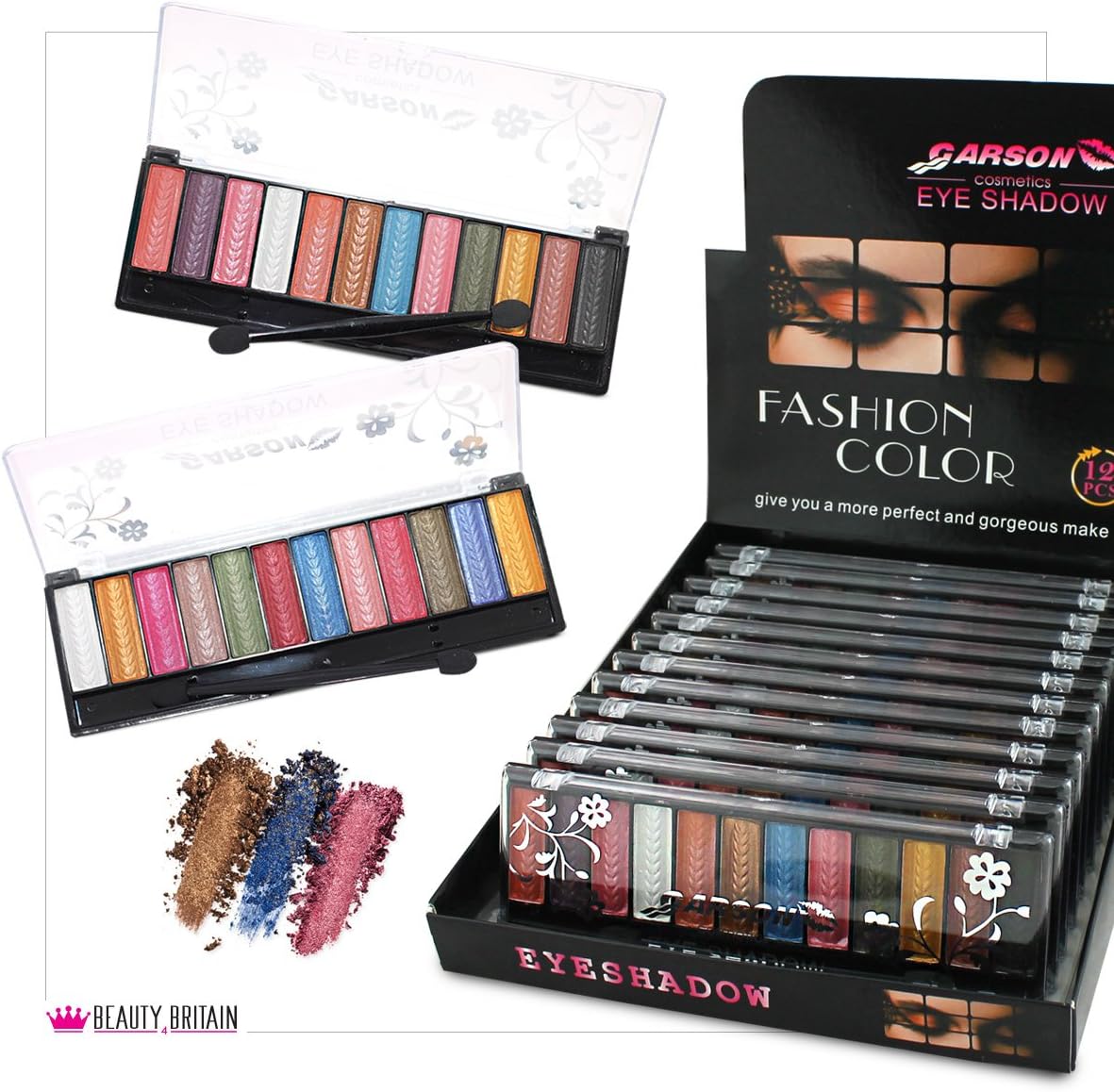 12 x EYESHADOW PALETTES 12 COLOURS 2 DIFFERENT SETS WHOLESALE JOB UK