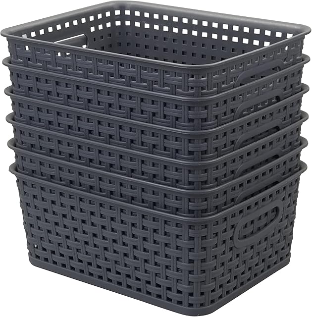 Dynko Plastic Weave Basket Set of 6, R