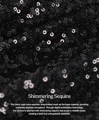 Popilush Sequin Mini Dress for Women - Slimming Shapewear Sparkly Gown