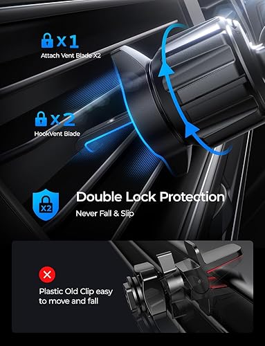 Miniatura 5 de LISEN Cargador de coche Magsafe 20 imanes más fuertes Soporte de cargador inalámbrico manos libres para iPhone, soporte magnético universal de