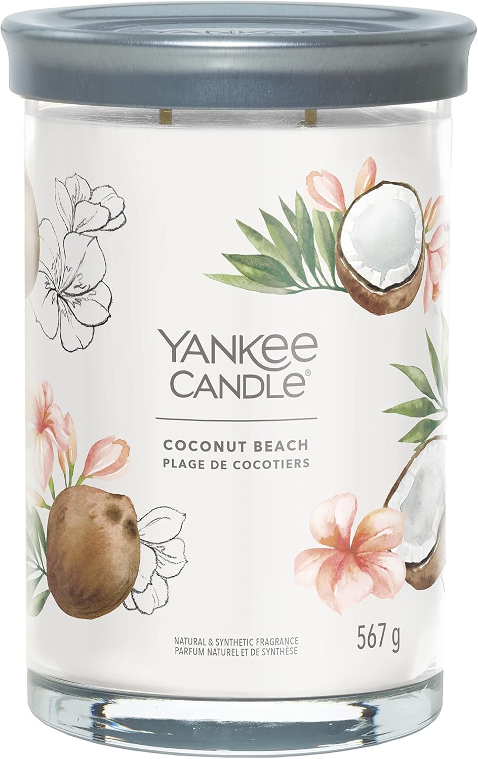 Yankee Candle Signature Scented Candle | Coconut Beach Large Tumbler Candle with Double Wicks | Soy Wax Blend Long Burning Candle | Perfect Gifts for Women
