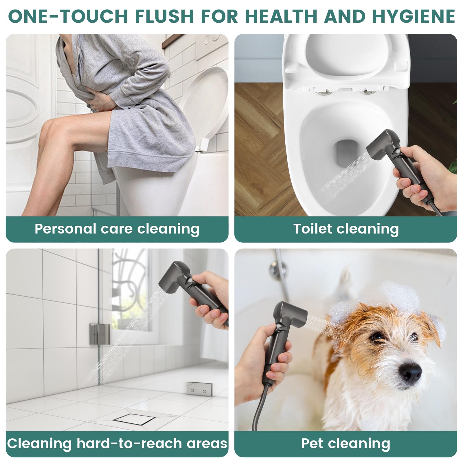 Mornwaen Bidet handdouche voor wastafelkranen, roestvrijstalen bidet-doucheset met aansluitstuk, slang en houder voor lichaamsverzorging, voor het baden van huisdieren en het reinigen van stoffen Mornwaen Bidet handdouche voor wastafelkranen, roestvrijstalen bidet-doucheset met aansluitstuk, slang en houder voor lichaamsverzorging, voor het baden van huisdieren en het reinigen van stoffen