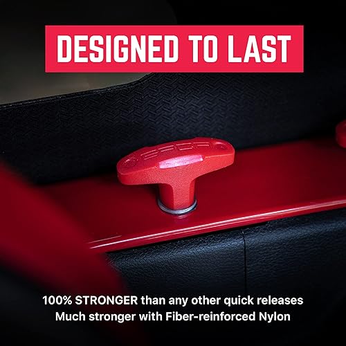 Miniatura 172 de GPCA juego de 6 tornillos estriados de cabeza resistente, de fácil liberación, con tuercas, arandelas y anillos para sujeción para Jeep Wrangler YJ