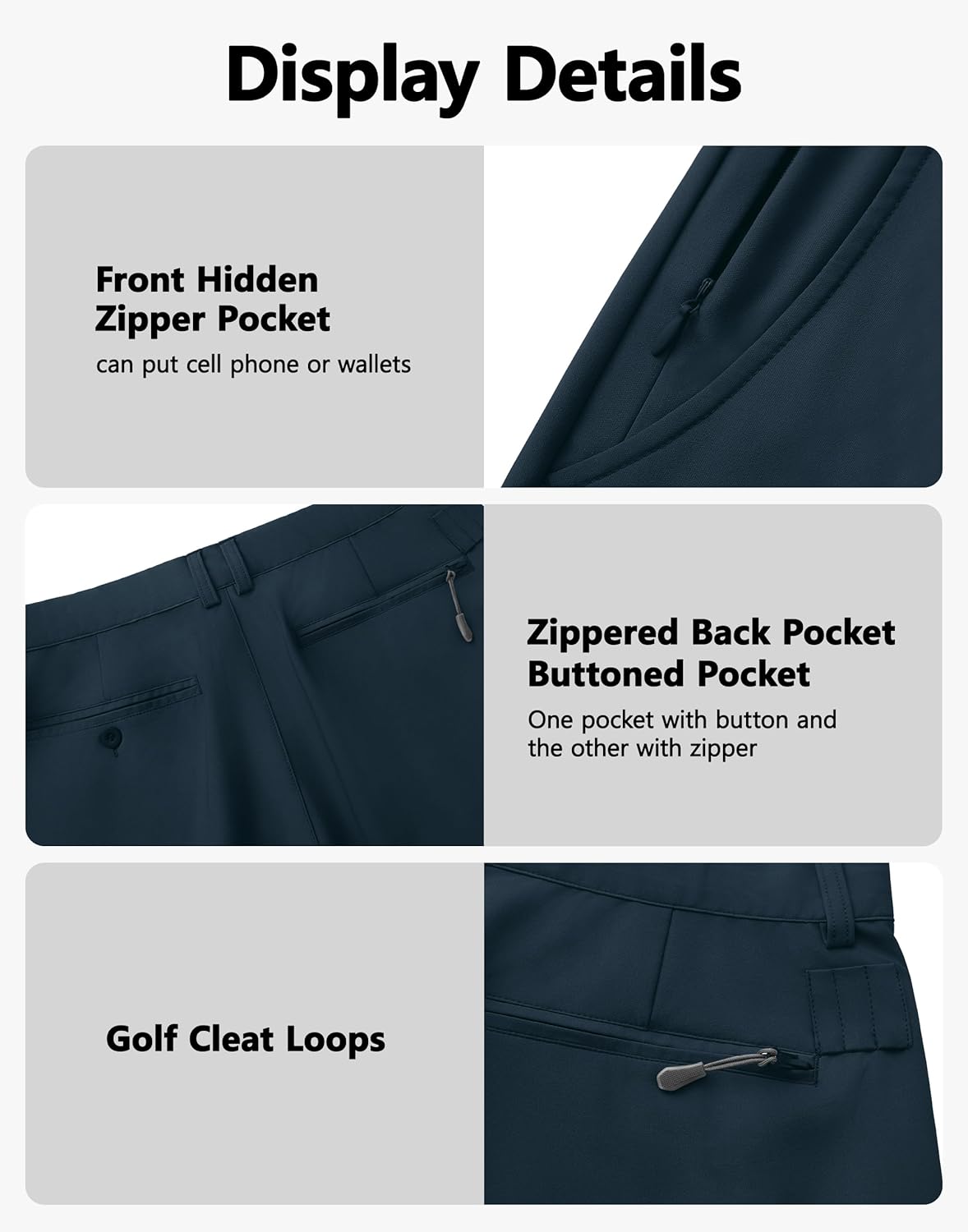 JWM 5" 7" Inseam Men's Golf Shorts Stretch Lightweight Hybrid Casual Work Dress Short with Multi Pockets Flat Front Quick Dry - Image 5