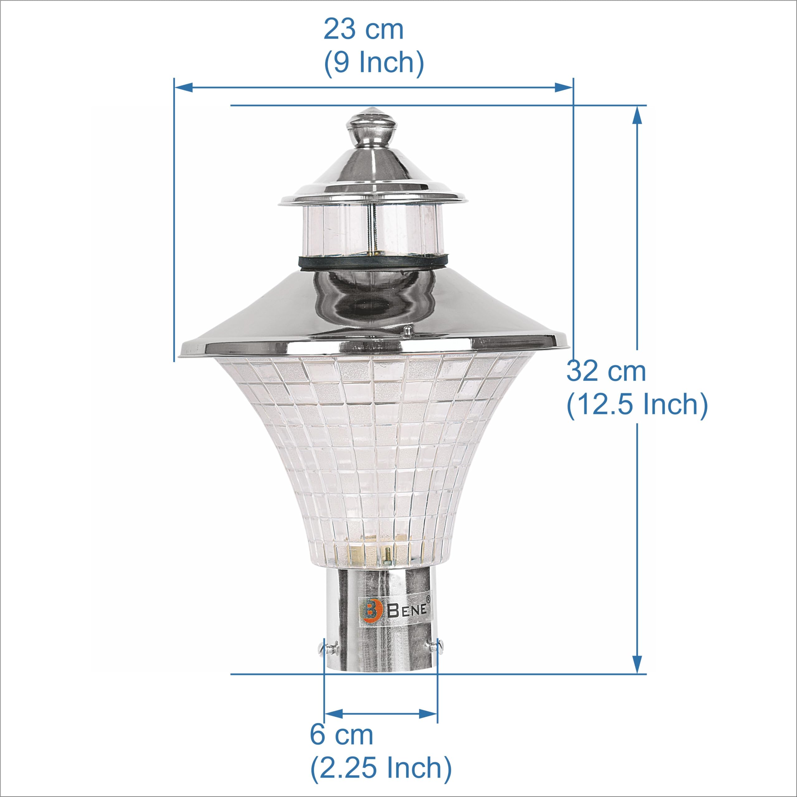 BENE Nice RG Garden Light (23 Cm Steel Finish 2 Pc) 3