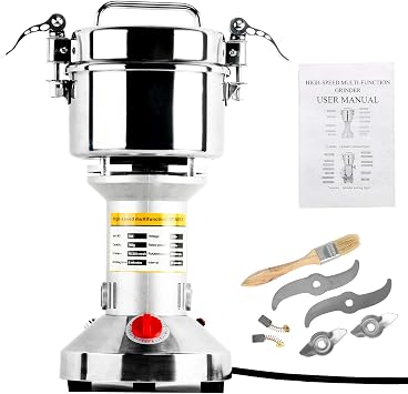 Homend High Speed 700g Electric Grain Mill Grinder Powder Machine Spice Herb Grinder 2500W 70-300 Mesh 36000RPM Stainless Steel Commercial Grade for Kitchen Herb Spice Pepper Coffee 700g