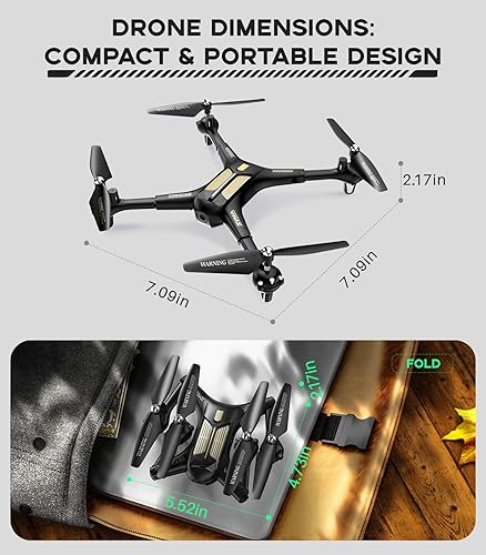 Miniatura 6 de SYMA Dron plegable X600W con cámara FPV HD 1080P para adultos, niños y principiantes, juguetes de regalo de cuadricóptero RC para niños y niñas con