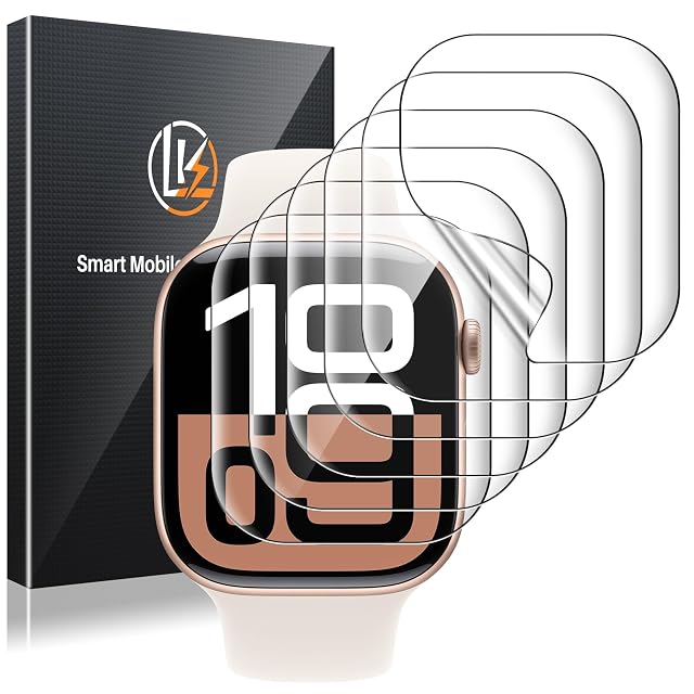 LK 6 Pack for Apple Watch Series 11 Series 10 Screen Protector 42mm - Anti-Scratch Self-Healing Soft TPU