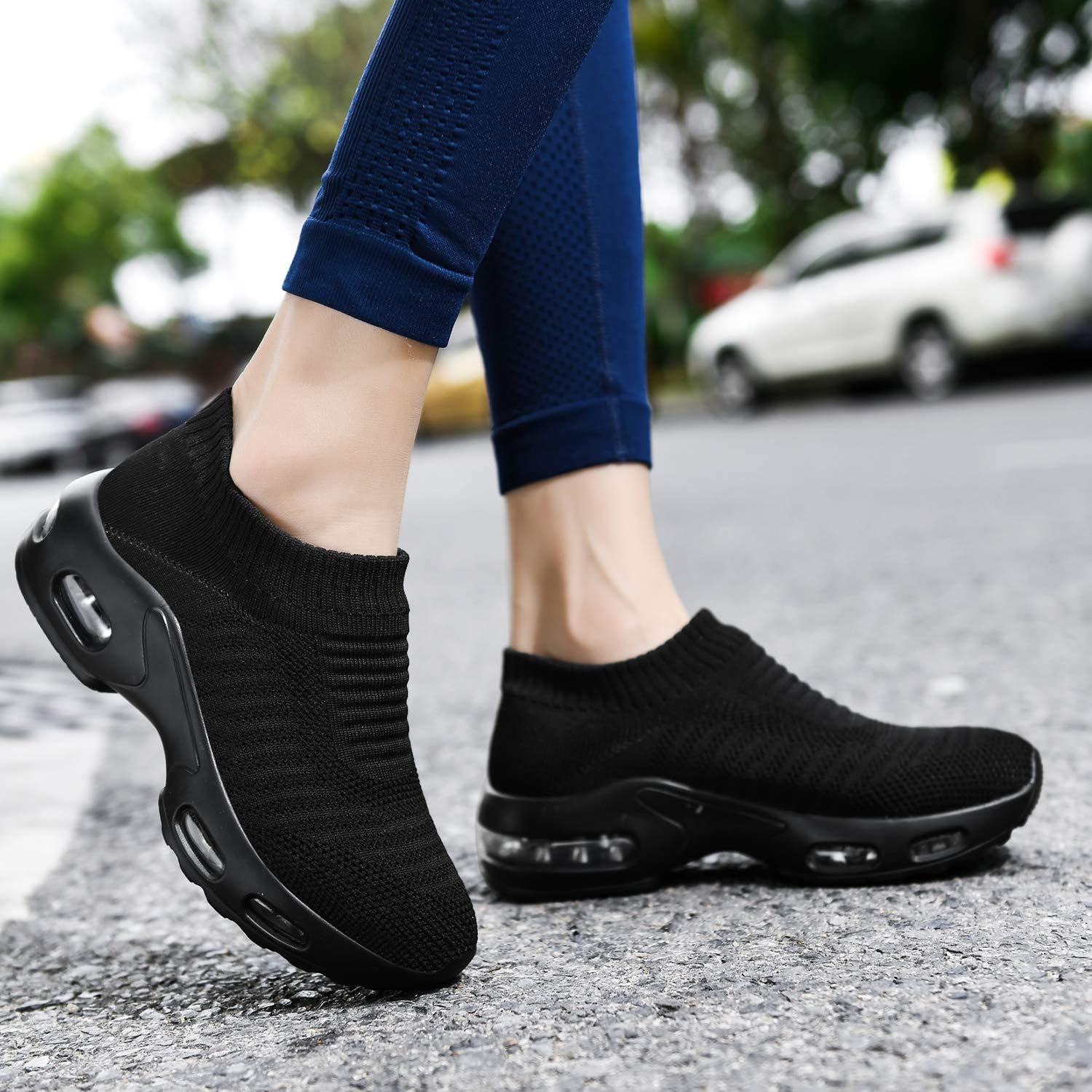 DimaiGlobal Women's Walking Shoes Sock Sneakers Slip On Comfort Mesh Fashion Cushion Lady Girls Modern Jazz Dance Easy Shoes Wedge Platform Loafers - Image 2