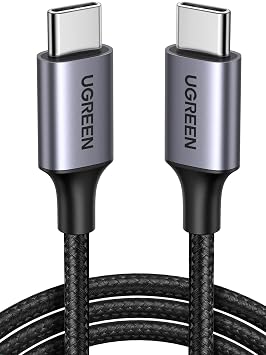 UGREEN USB C auf USB C Kablo 60W PD 2.0, PPS USB-C Ladekabel iPhone 15 Pro Max ile uyumlu Galaxy S23 S22 S21 A54 A34 A14 MacBook Air M2 iPad Pro 12.9 iPad Air 5/Mini 6, Pixel 7 Pro usw. (1M)