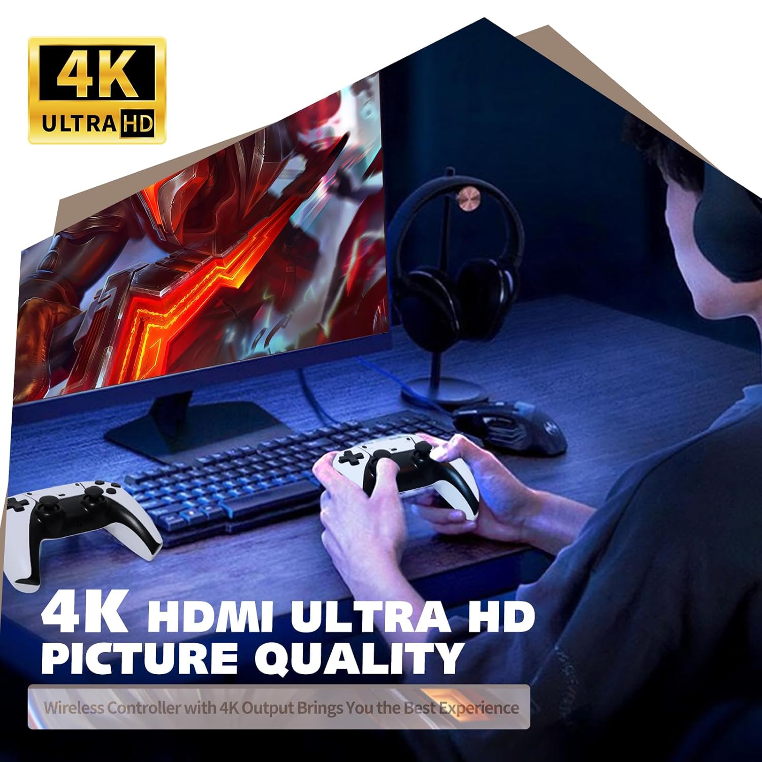 Retro Gaming Console Stick – Plug & Play Video Game Stick with 20,000+ Classic Games, 20+ Emulators, 4K HDMI Output, 2.4GHz Wireless Controllers, Retro Game System for TV（64G