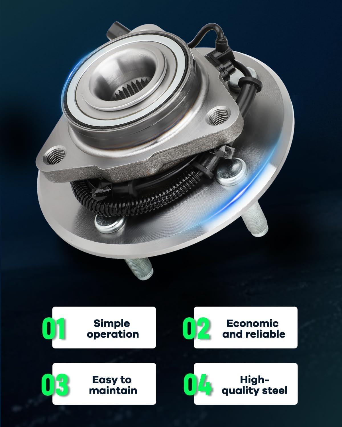 SCITOO Wheel Bearing and Hub Replaces 515151 Front fit for Ram 1500 Classic 2019-2021, for Ram 1500 2012-2018 Hub Bearing Assembly 5 Lugs W/ABS [1pc]