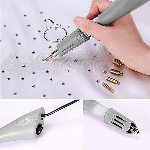 Vista 7 de XUDREZ Hotfix - Aplicador de diamantes de imitación, 7 en 1, herramienta profesional de fijación en caliente, herramienta de fijación en caliente