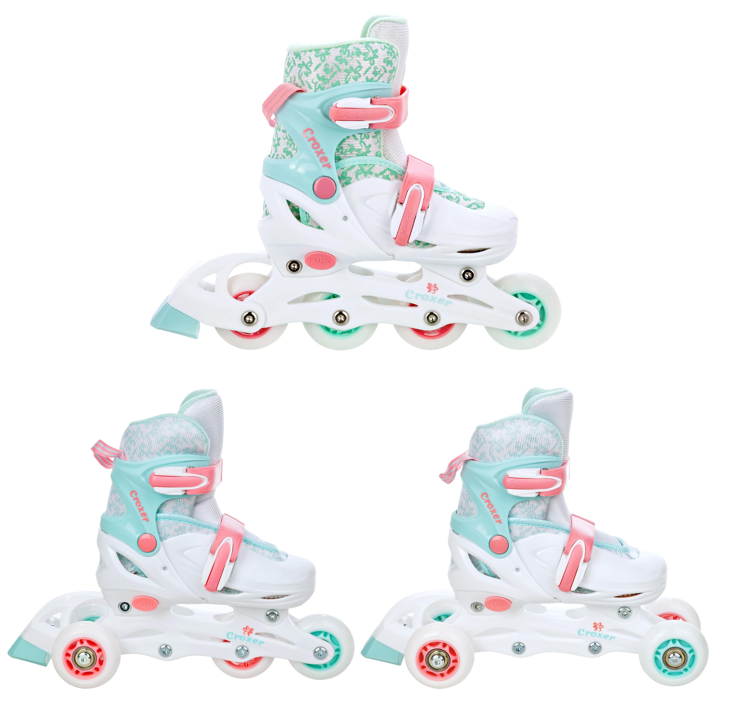3in1 Inline Skates Pattini in linea Triskates Pattini a rotelle per bambini, ragazze e ragazii regolabili