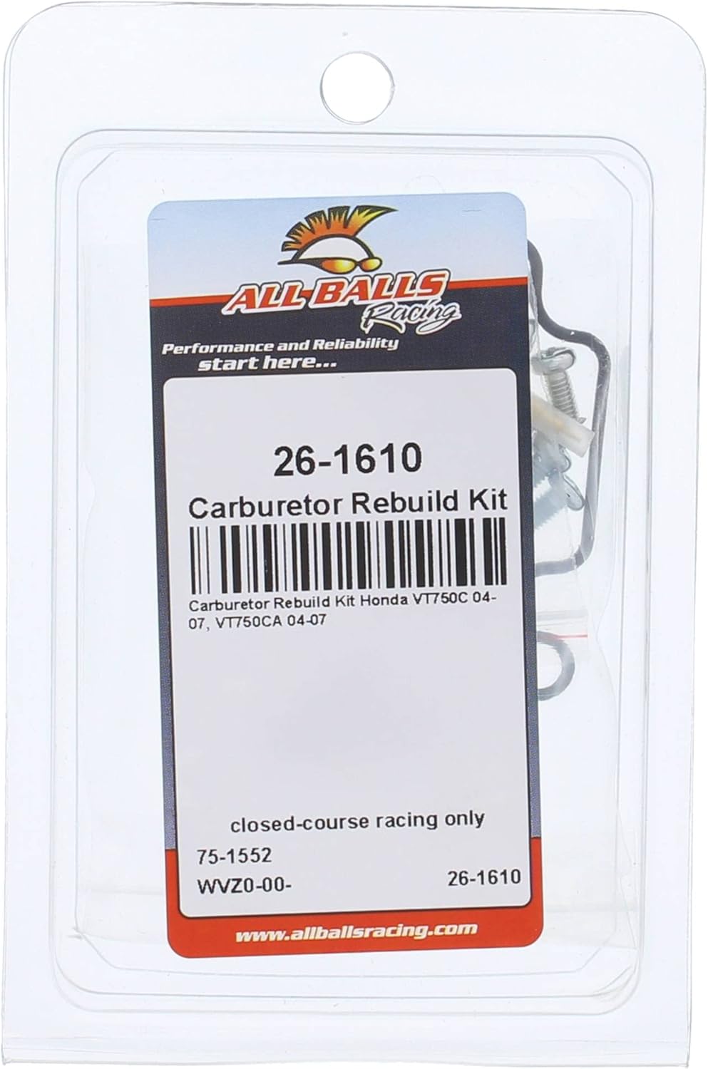 All Balls Racing Carburetor Rebuild Kit 26-1610 Compatible With/Replacement For Honda VT750C 2004-2007, VT750CA 2004-2007