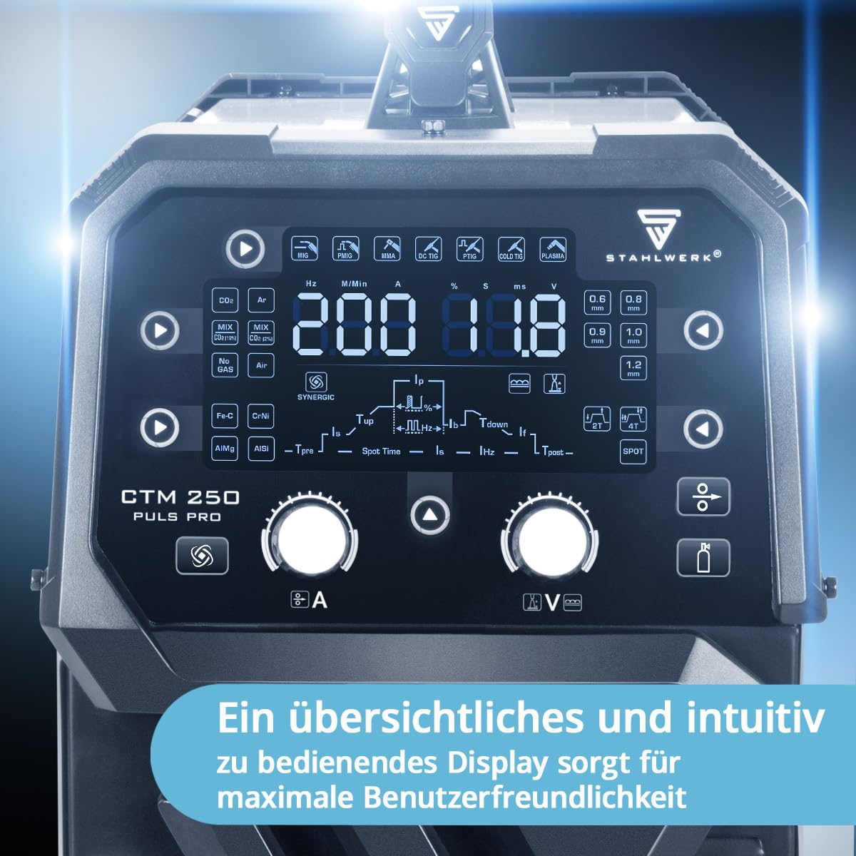 STAHLWERK Schutzgasschweißgerät 6-in-1 CTM-250 Puls Pro Vollausstattung