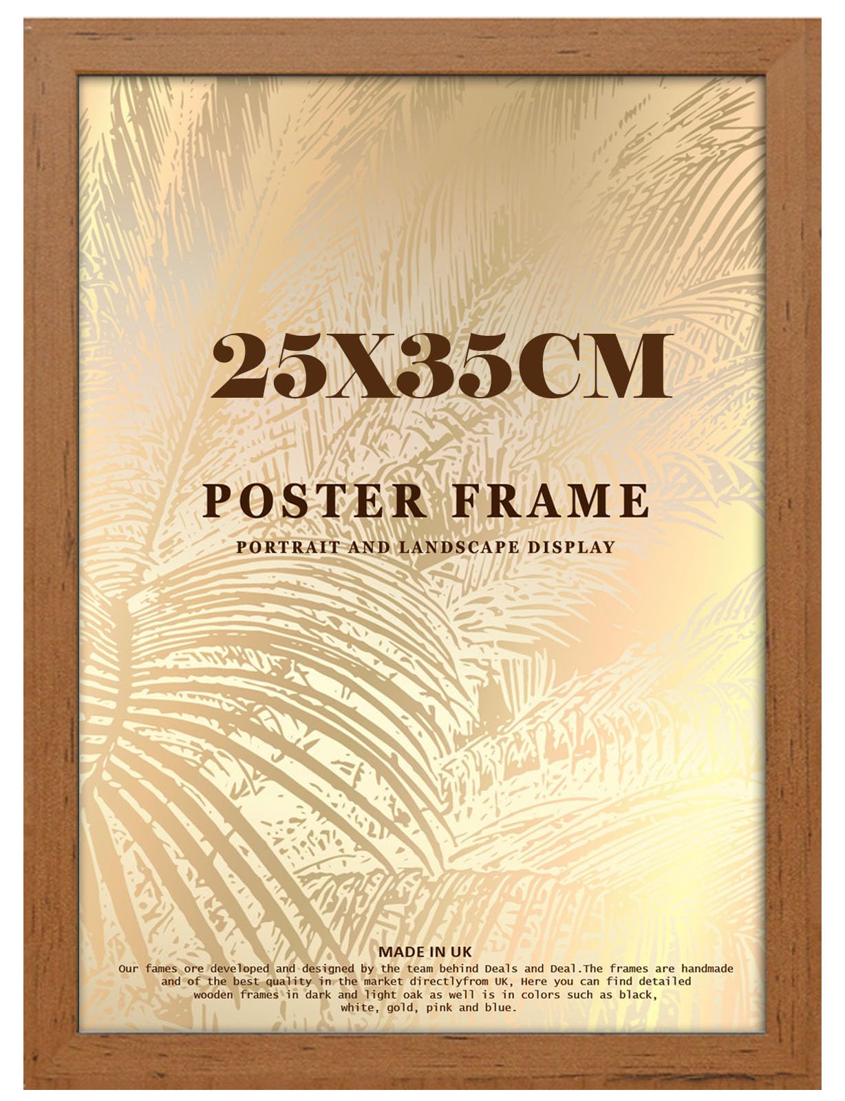DEALS ON DEAL Minimalist Slim Profile Walnut Poster Frame 35x25cm MDF Picture Frame for Jigsaw Puzzles Shatter-Proof Front Portrait/Landscape Ideal for Home & Office Décor
