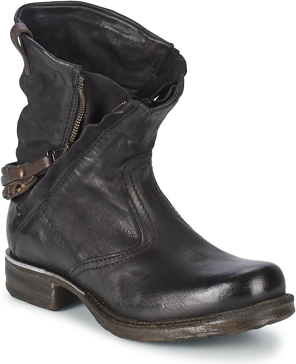 Airstep / A.S.98 Saint Metal Zip Ankle Boots/Boots Women Black Mid Boots