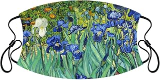 Three Rooker Van Gogh Irises Face Mask, Art Anti-Dust Face Mouth Windproof Adjustable Washable Dust
