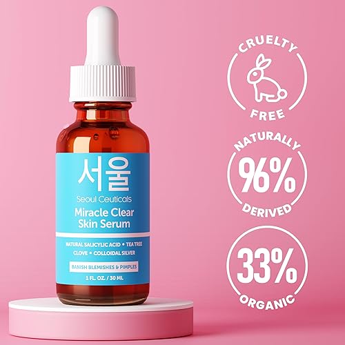 Miniatura 3 de SeoulCeuticals Suero coreano para el acné, tratamiento para el cuidado de la piel para pieles propensas al acné, ácido salicílico de acción rápida,