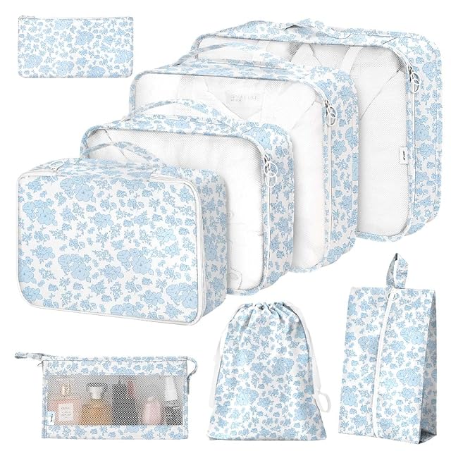 8 Set Packing Cubes for Suitcases Packing Cube with Shoe Cosmetics Clothing and Accessories Bags Packing Cubes for