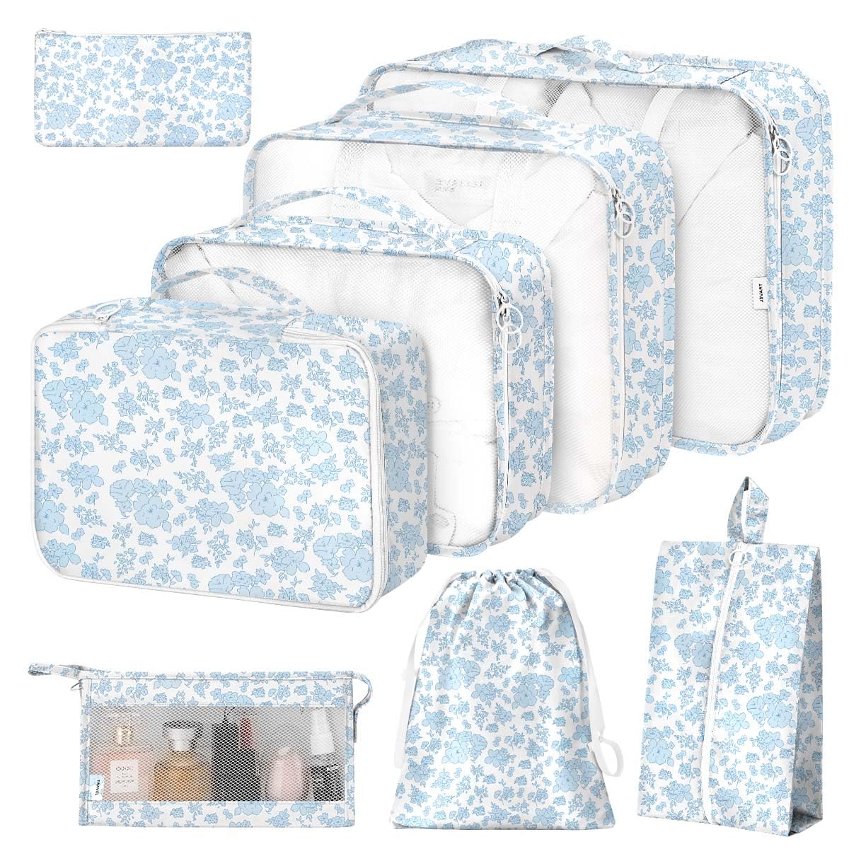 8 Set Packing Cubes for Suitcases Packing Cube with Shoe Cosmetics Clothing and Accessories Bags Packing Cubes for