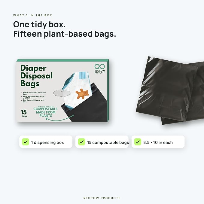 Bolsas para pañales compostables Regrow 15 unidades miniatura 6