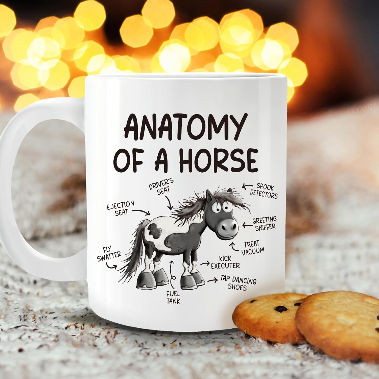 Funny Horse Coffee Mug Gifts for horse-lovers, Anatomy of a horse coffee mug, Unique Cute Cartoon Horses Sarcastic Meme Joke Birthday Christmas Mugs Gift Ideas for Equestrian lovers, friends, family61 - Image 4