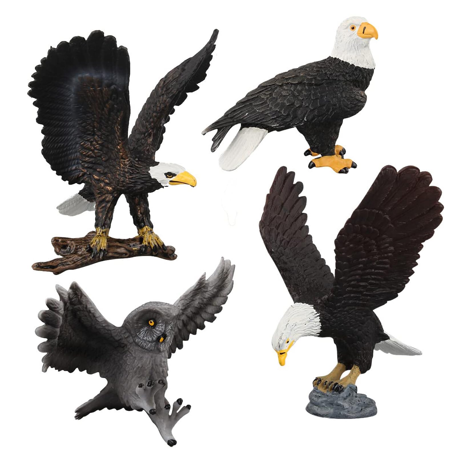 Sponsored Ad – TERRIFI Mini Bird Animal Model, 4 Pack Toy Bird Figures, Forest Wildlife Bird Toy Set, for Boys Girls Kids Preschool Education Party Cake Cupcake Toppers (Eagle, Owl, Bald, Eagle)