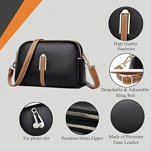 Frenou Adjustable Crossbody Sling Bag - 2-Zipper Chest Pack For Men & Women (Brown) - View #13