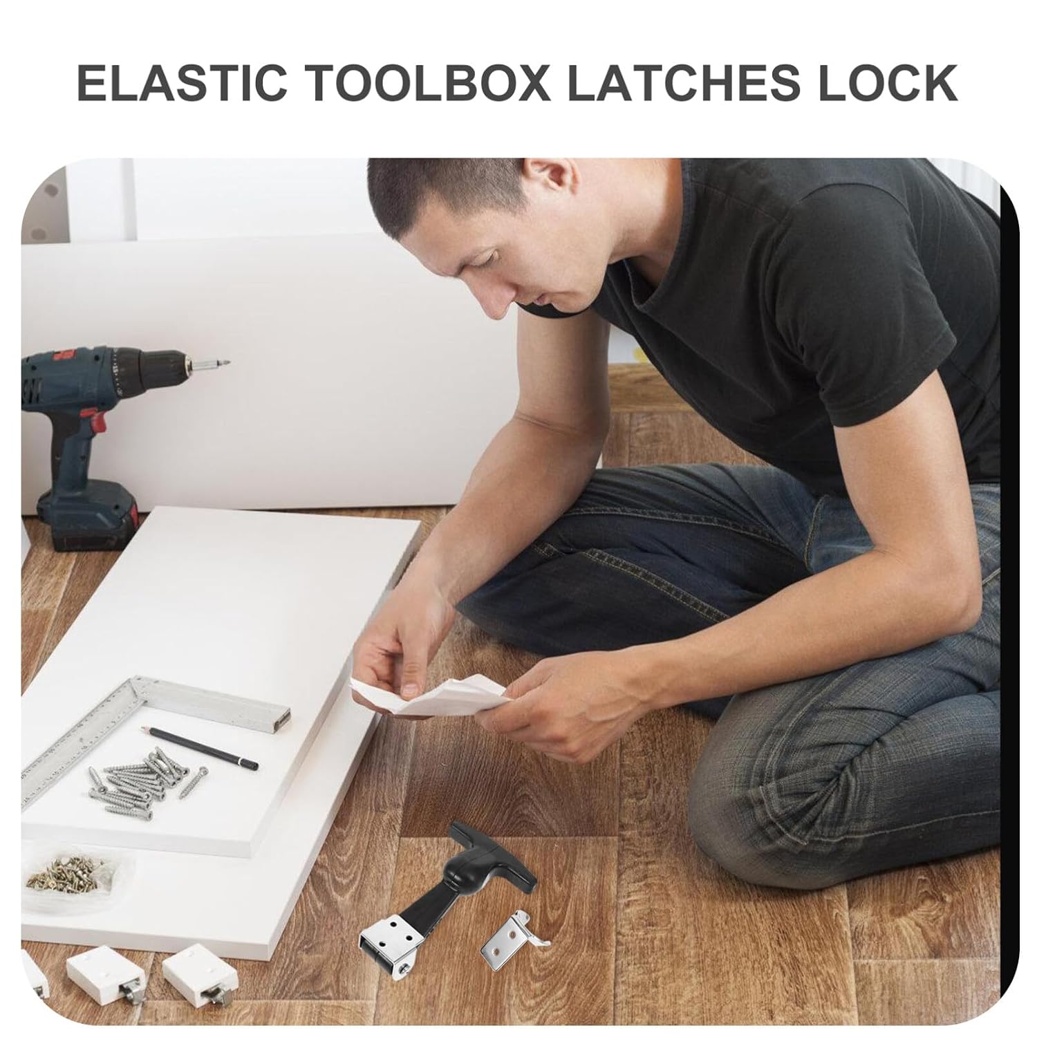 Rubber T Handle Draw Latch Shock Absorbing Hasp for Toolboxes