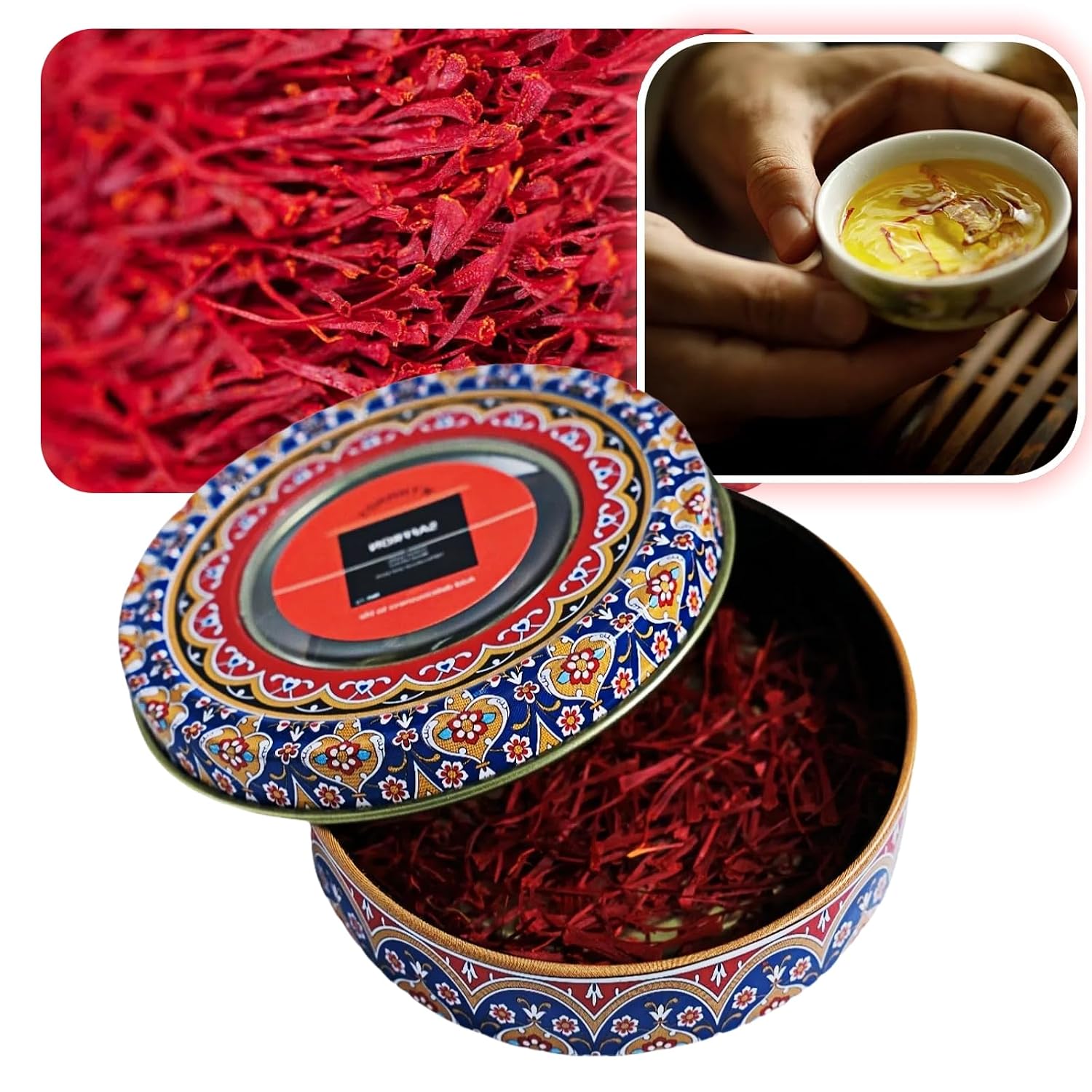 WYHHNDY Pure Red Saffron Threads (2g) - Premium Hand-Picked Saffron for Tea, Risotto, Curry & Gourmet Cooking in Sealed Jar