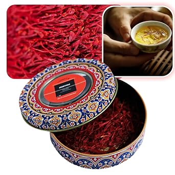 Pure Red Saffron 2g Premium Saffron Threads | Spices | Sealed Jar | Suitable for Tea | Risotto | Cooking Seasoning.