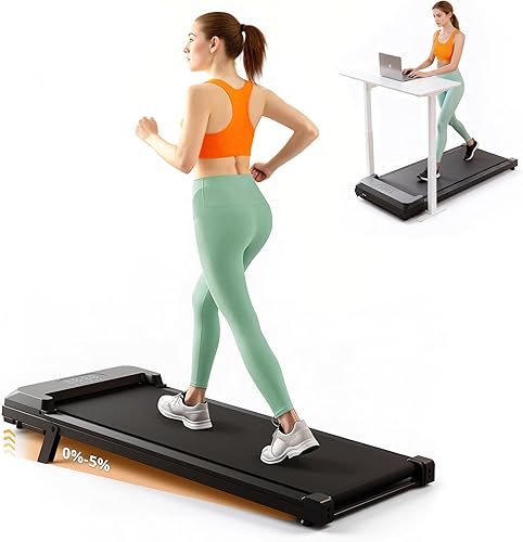 Walking Pad Treadmill, Under Desk Treadmill for Home/Office with 250 lbs Weight Capacity, 2.5HP Low Noise Walking Pad, Remote Control, LED Display