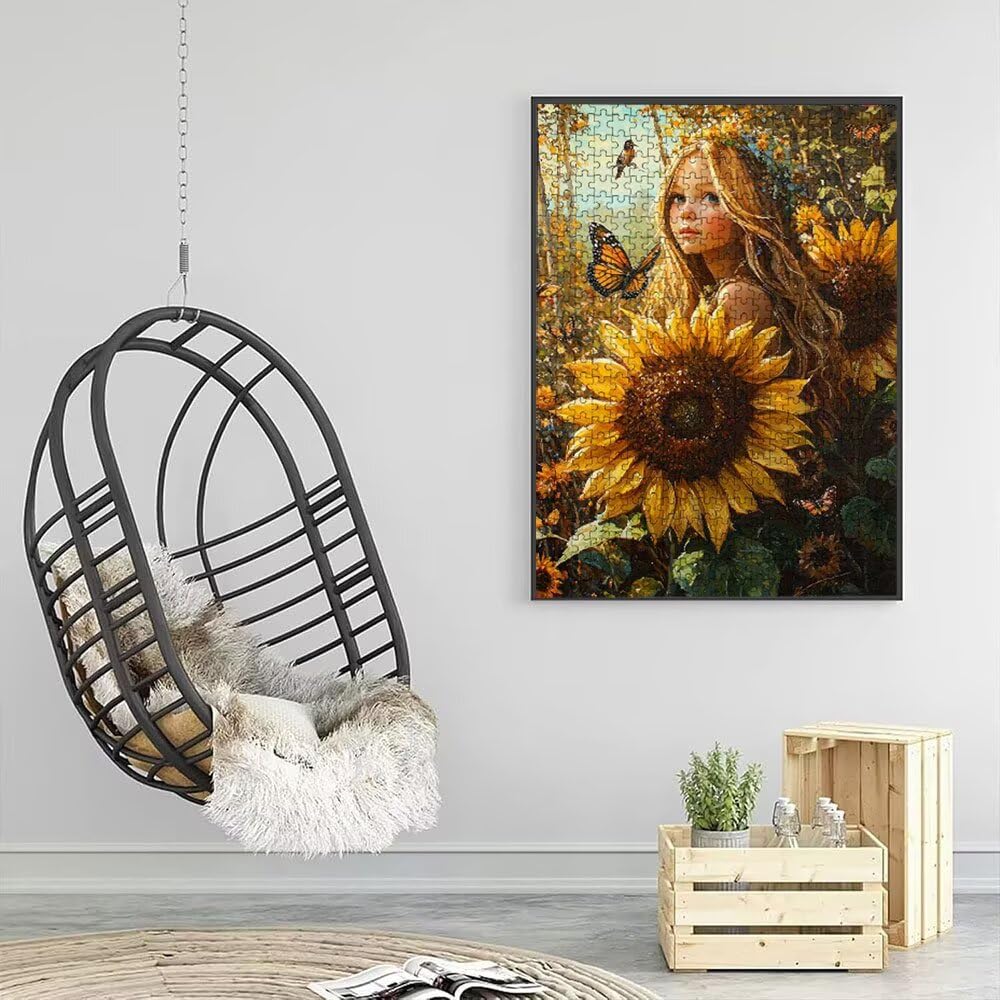 Puzzle 4000 Pezzi, Donna Girasole 3D Puzzle per Adulti Impegnativo, Educa Puzzles Artistico, Divertente E Stimolante Puzzles Decorativo per La Famiglia, Regalo e Decorazione Pareti DX0YL6-926
