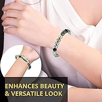 Vista 214 de Adjustable Crystal Bracelet – Gemstone Bead Bracelet with Adjustable Macrame String – Chic Gemstone Bracelet for Men and Women – 8mm Round Healing