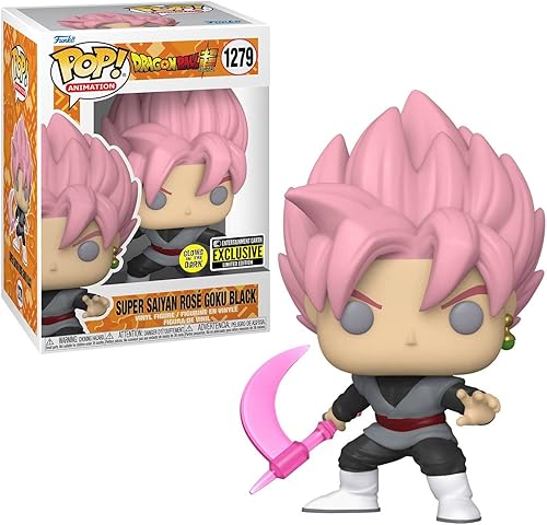 Funko Pop Dragon Ball Super Pop Figuras Rose Goku Black #1279 - Edición exclusiva de Funko Pop - Figura de Son Goku - Brillan en la oscuridad
