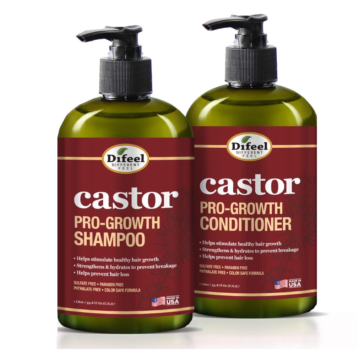 Difeel Castor Pro-Growth Shampoo 12 oz. & Conditioner 12 oz. (2-Piece Set) - Image 2