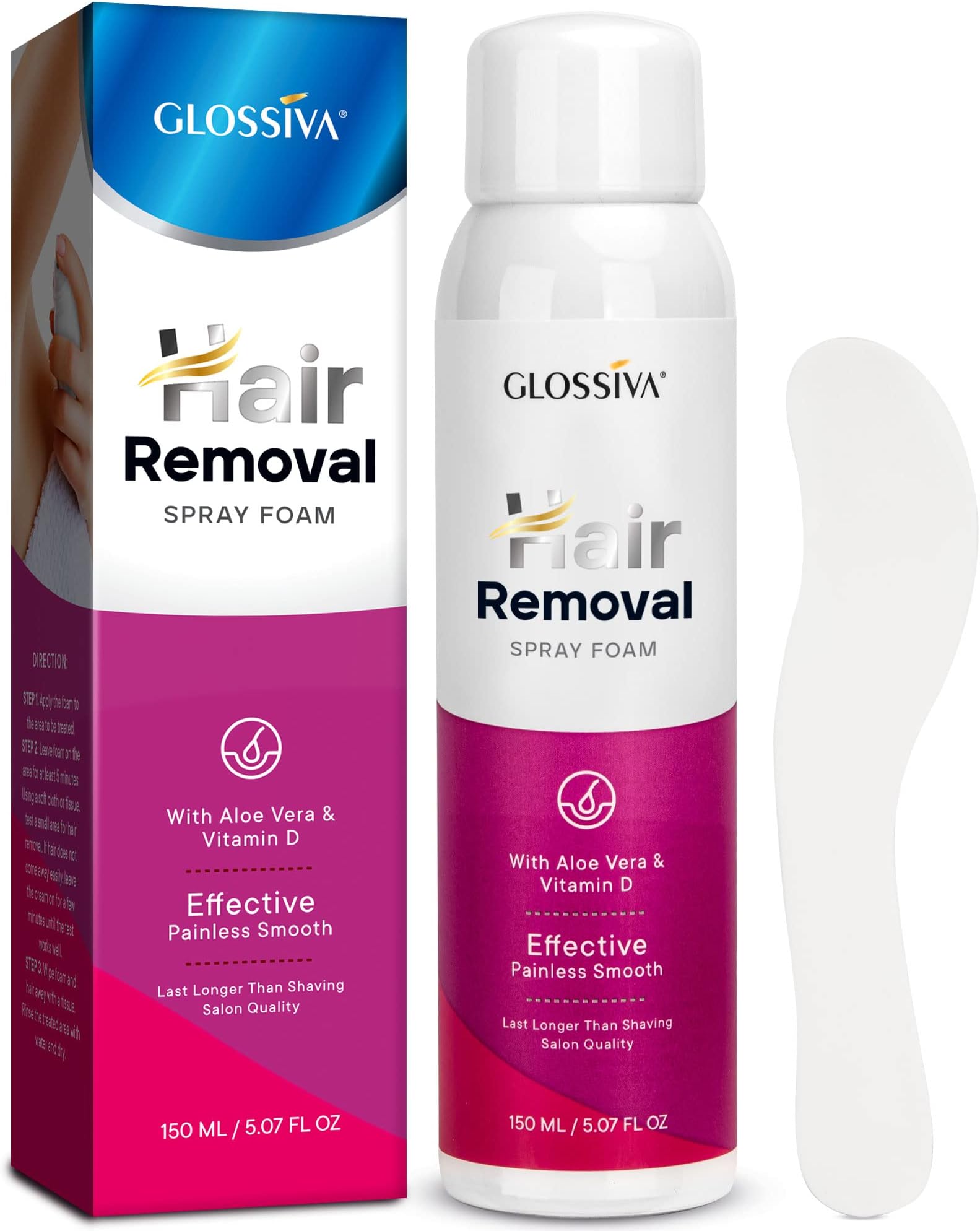 Hair Removal Spray Foam - 150 ml Newest Formula from 100% Natural Ingredients - Effective & Painless Hair Removal Cream - Body & Intimate Depilatory Spray Foam for Women & Men(1 Pack)