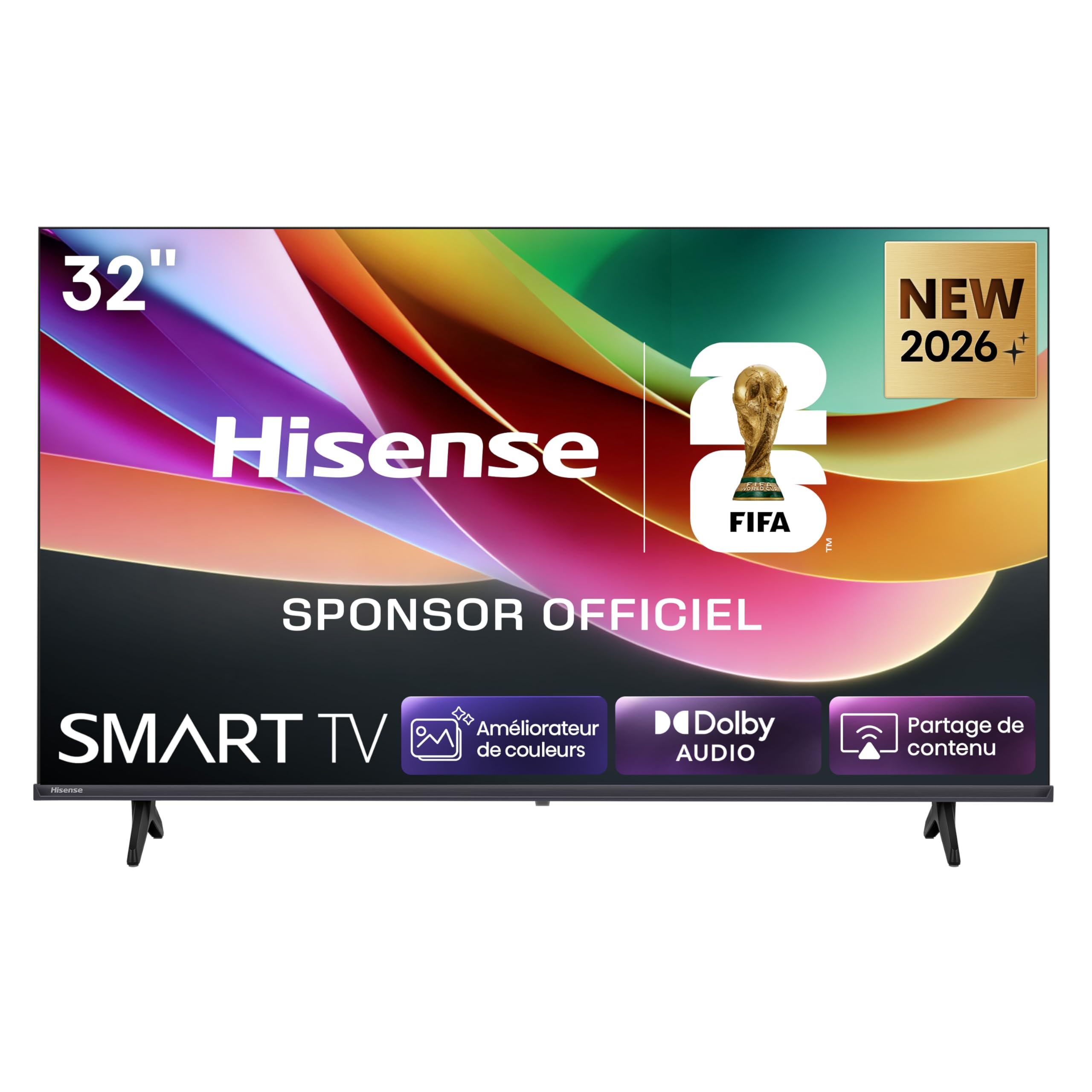 Hisense 32A4S - TV 2026 LED 32" (80 cm), Smart TV VIDAA, Dolby Audio & DTS HD, WiFi, Bluetooth, Mode Jeu, Noir